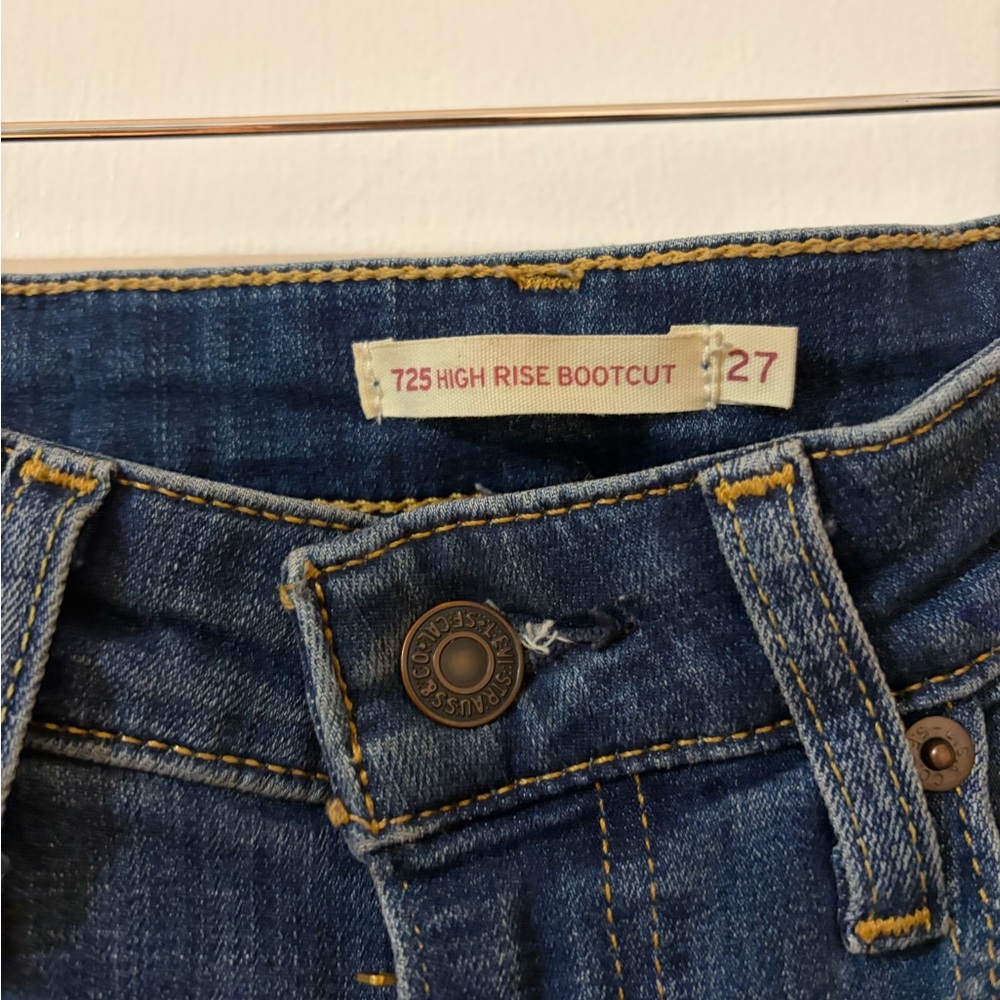 Levi’s Women’s High Rise straight Jeans dark wash Denim - Picture 7 of 13